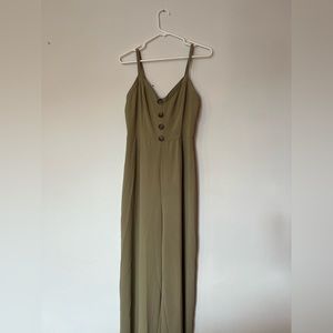 Green button up Jumpsuit